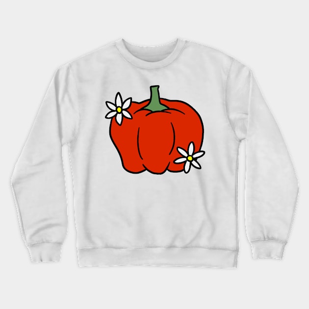 Red Bell Pepper with Pepper Blossoms Crewneck Sweatshirt by saradaboru